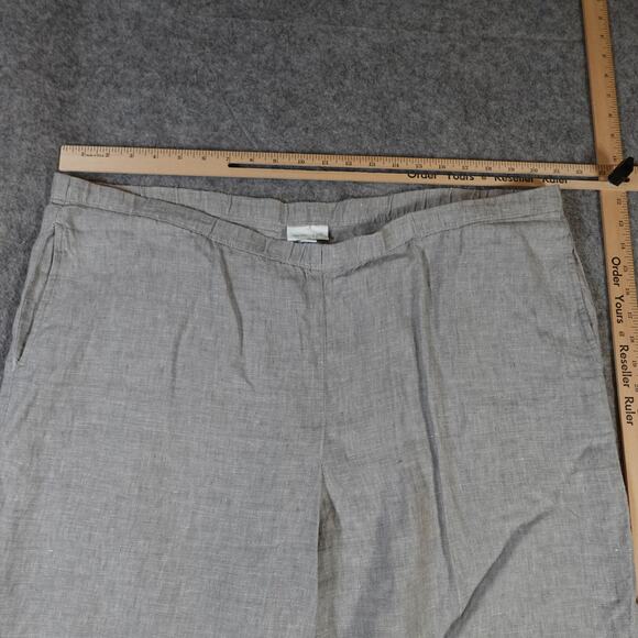 J. Jill Pants Womens Extra Large Linen Wide Leg Gray Cropped Ankle Beachy - Picture 2 of 10